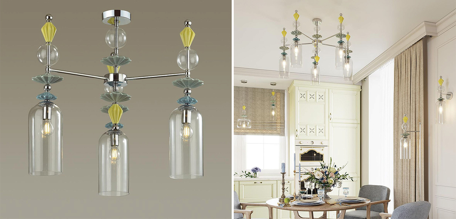 Люстра Iris Glass Chandelier candy 3 chrome Люстра Iris Glass Chandelier candy 3 chrome - Loft-Concept в Твери