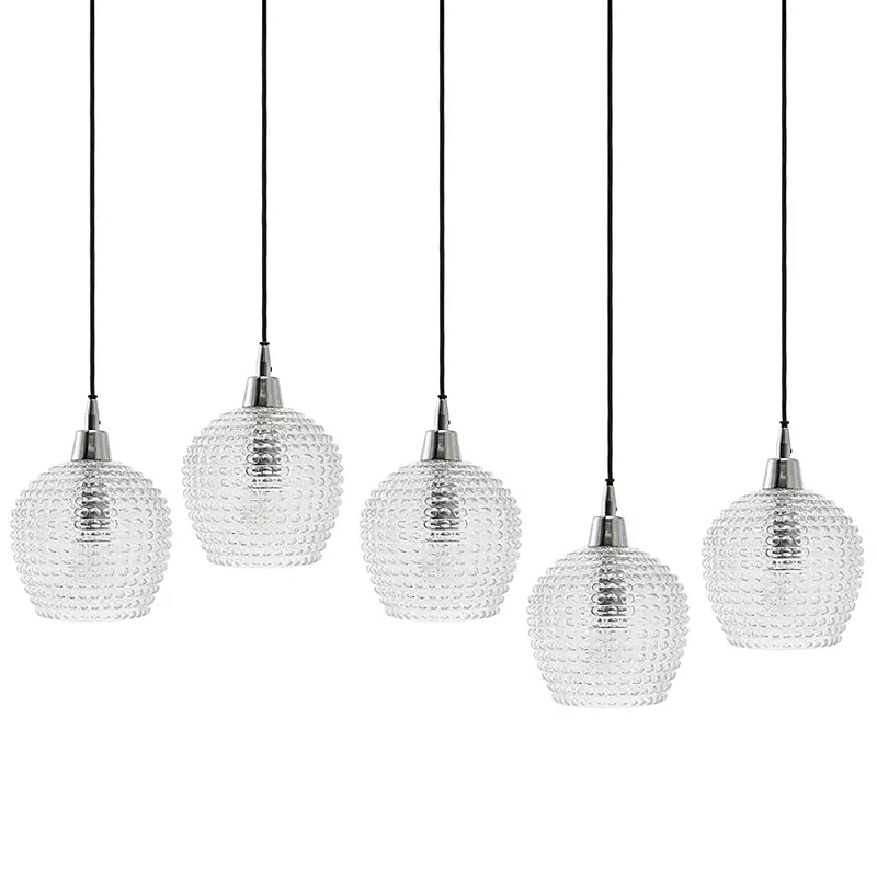 Подвесной светильник каскадный с фактурными стеклянными плафонами Cascade with Relief Lampshades Прозрачный Черный Серый Подвесной светильник каскадный с фактурными стеклянными плафонами Cascade with Relief Lampshades Прозрачный Черный Серый в Твери | Loft Concept