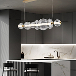 Подвесной светильник линейный с прозрачными стеклянными шарами разного диаметра Eurofase варинант исполнения - 16 | Loft Concept в Твери