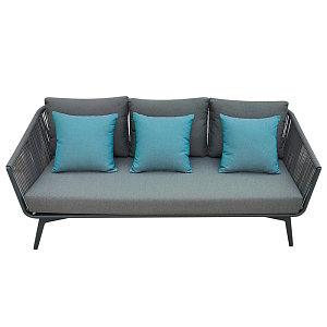 Диван трехместный уличный серый Gray Fiber