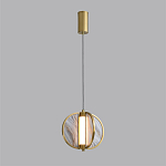 Подвесной светильник с круглым плафоном из искусственного алебастра в бронзовой оправе Marbella варинант исполнения - 4 | Loft Concept в Твери