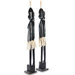 Комплект из 2-х деревянных статуэток Asmat Tall Statuettes Black варинант исполнения - 2 | Loft Concept в Твери