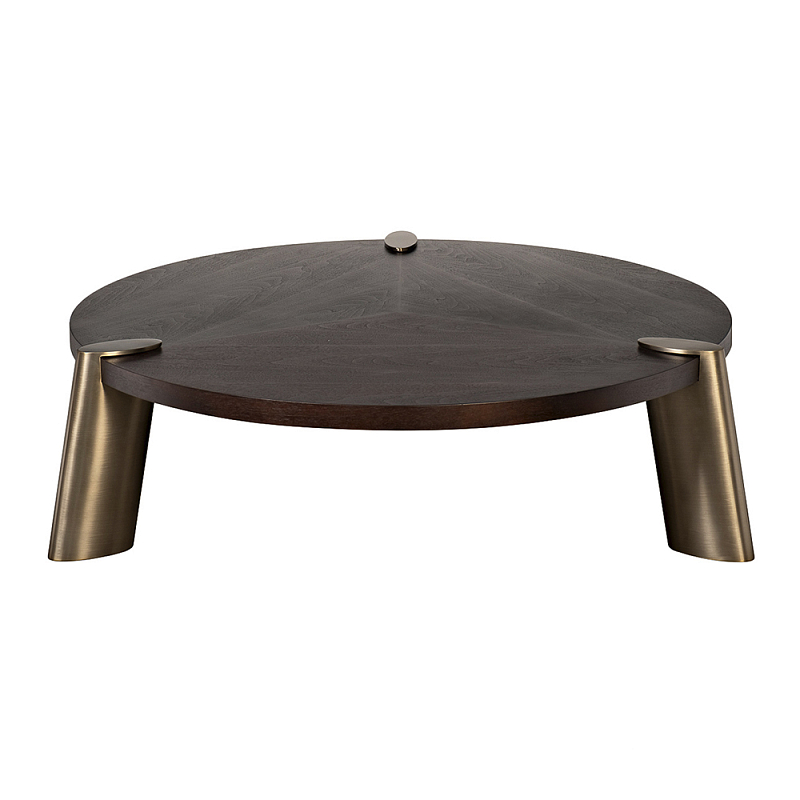 Стол журнальный низкий Dominant темный орех Коричневый Золотой в Твери | Loft Concept 