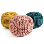 Круглый вязаный пуф Yellow Knitted Ball Pouf варинант исполнения - 2 | Loft Concept в Твери