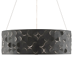 Люстра в форме цилиндра с чёрным фактурным абажуром Round Necklines варинант исполнения - 3 | Loft Concept в Твери