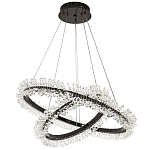 Люстра два кольца с хрустальным декором Rowan Crystal Ring Horizontal Black Chandelier варинант исполнения - 2 | Loft Concept в Твери