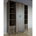 Большой шкаф с витриной Elsa Dreams Walnut варинант исполнения - 2 | Loft Concept в Твери