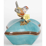 Фарфоровая шкатулка с птицей Eden Garden Blue варинант исполнения - 3 | Loft Concept в Твери