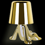 Настольная лампа фигурная золотого цвета с гладким абажуром Высота 17 см Sophia варинант исполнения - 7 | Loft Concept в Твери