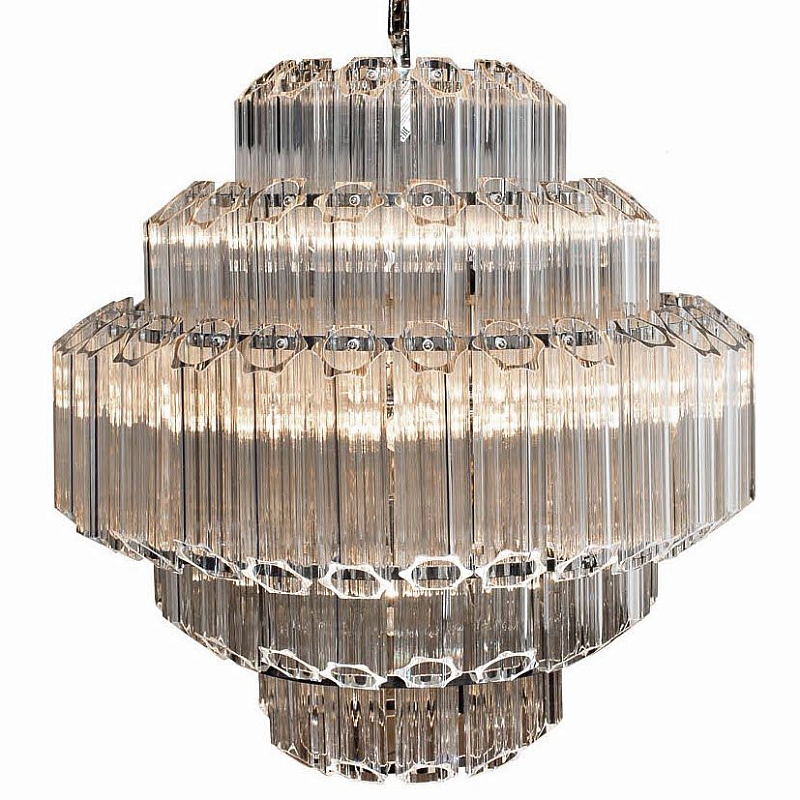 Люстра Hexagon tube Chandelier Хром Прозрачное Стекло Люстра Hexagon tube Chandelier Хром Прозрачное Стекло в Твери | Loft Concept