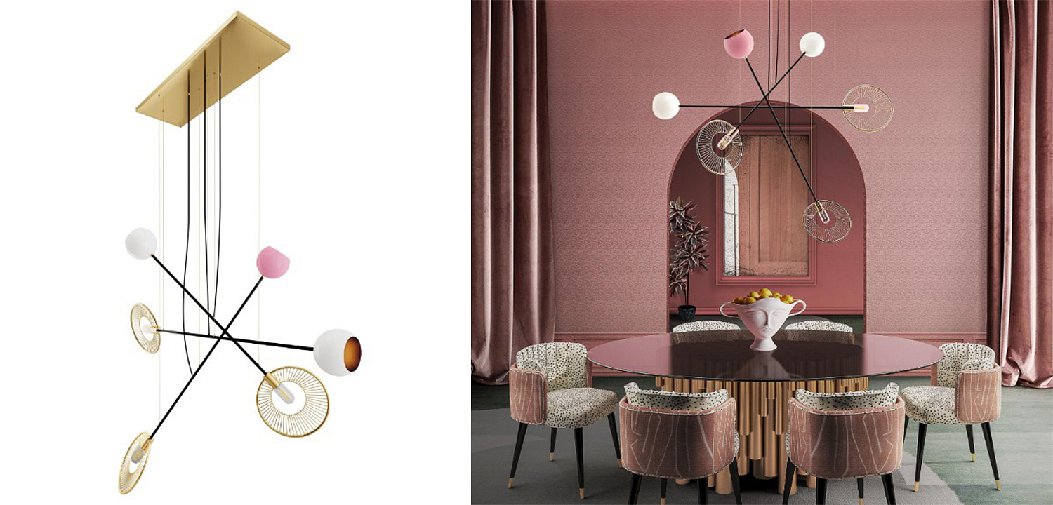 Дизайнерская Люстра Melrose Suspension Lamp Brass Aluminum Lacquered - Loft-Concept в Твери