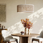 Люстра в форме цилиндра с вставками из деревянных бусин Wooden Beads варинант исполнения - 5 | Loft Concept в Твери