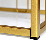 Пуф квадратный голубой велюр на золотом металлическом основании Celeste Blue варинант исполнения - 3 | Loft Concept в Твери