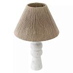 Настольная лампа с плетеным абажуром и белым мраморным основанием Simplicity and Nobility варинант исполнения - 1 | Loft Concept в Твери