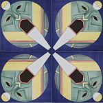 Плитка дизайнерская с узором Маска варинант исполнения - 2 | Loft Concept в Твери