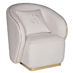 Кресло велюровое оттенка слоновой кости с простроченной спинкой Perfect Comfort варинант исполнения - 1 | Loft Concept в Твери