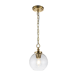 Подвесной светильник латунного цвета с прозрачным стеклянным плафоном Feiss варинант исполнения - 7 | Loft Concept в Твери