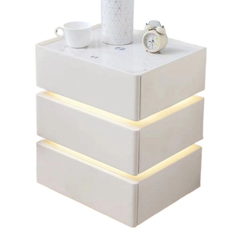 Умная прикроватная тумба с беспроводной зарядкой и подсветкой Smart Bedside Table Белый Умная прикроватная тумба с беспроводной зарядкой и подсветкой Smart Bedside Table Белый в Твери | Loft Concept