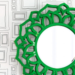 Зеркало круглое в ажурной зеленой раме Green Floral Pattern варинант исполнения - 1 | Loft Concept в Твери