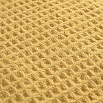 Плед из шерсти цвета охры с бахарамой Waffle Comfort варинант исполнения - 2 | Loft Concept в Твери