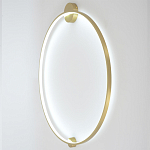 Бра светодиодное круглой формы с рамкой цвета латунь Ring Horizontal варинант исполнения - 2 | Loft Concept в Твери