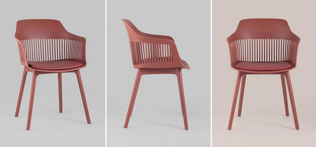 Стул Crocus Chair Терракотовый цвет Подушка эко-кожа Стул Crocus Chair Терракотовый цвет Подушка эко-кожа - Loft-Concept в Твери