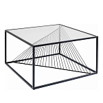 Журнальный стол черный с столешницей из прозрачного закаленного стекла Dynamics варинант исполнения - 1 | Loft Concept в Твери