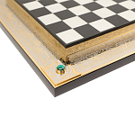 Шахматы из бронзы и натуральных камней Долерит и Мрамор с гравировкой Decorative Thematic Chess варинант исполнения - 4 | Loft Concept в Твери