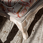 Мягкая банкетка из массива бука серая с растительным орнаментом Raffael Grey Floral Banquette варинант исполнения - 4 | Loft Concept в Твери