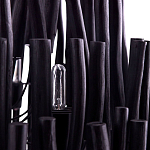 Люстра черная с несколькими ярусами деревянных палочек Bright Wooden Chandelier варинант исполнения - 10 | Loft Concept в Твери