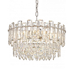 Круглая люстра с хрустальными подвесками на серебряном каркасе Gorgeous Crystal Light варинант исполнения - 9 | Loft Concept в Твери