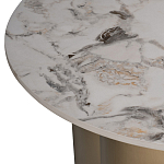 Стол журнальный круглый керамогранит белый Keramos варинант исполнения - 3 | Loft Concept в Твери