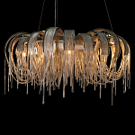 Люстра круглая подвесная с металлическими дугами и длинными цепочками 80 см Atlantis Chain варинант исполнения - 6 | Loft Concept в Твери