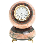 Часы настольные в виде шара из натурального камня Ball Stone Clock варинант исполнения - 1 | Loft Concept в Твери