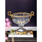 Чаша из прозрачного стекла с бронзовой подставкой и ручками Eden Garden варинант исполнения - 2 | Loft Concept в Твери