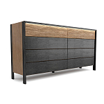 Комод 8 ящиков с подсветкой на рельефном фасаде Warm Industrial варинант исполнения - 7 | Loft Concept в Твери