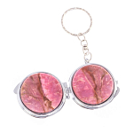 Зеркало брелок складное двухстороннее из натурального камня Родонит Stone Mirrors варинант исполнения - 6 | Loft Concept в Твери