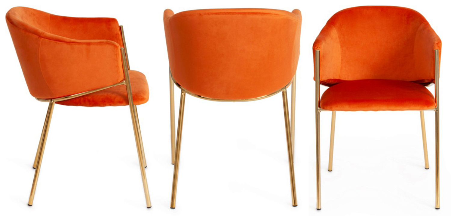 Стул Faisal Orange Velvet Chair Стул Faisal Orange Velvet Chair - Loft-Concept в Твери