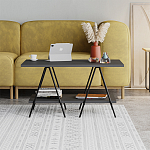 Стол журнальный с прямоугольной столешницей и полкой цвета антрацит ESSEL ANTHRACITE варинант исполнения - 1 | Loft Concept в Твери