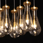 Люстра с 9-ю прозрачными стеклянными плафонами в форме капли Lucid Rain  варинант исполнения - 5 | Loft Concept в Твери