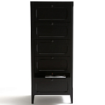 Комод узкий с 5-ю ящиками черный Silva Black Chest of Drawers варинант исполнения - 5 | Loft Concept в Твери