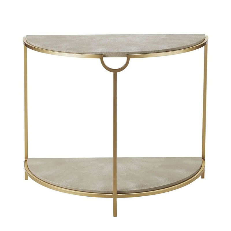 Консоль полукруглая с 2-мя полками Semicircular Console Бежевый Золотой Серый Серебряный Консоль полукруглая с 2-мя полками Semicircular Console Бежевый Золотой Серый Серебряный в Твери | Loft Concept