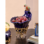 Чаша темно-синего цвета из фарфора с разноцветной птичкой Eden Garden porcelain and bronze варинант исполнения - 6 | Loft Concept в Твери