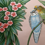 Обои ручная роспись Amazonia Florence Pink dyed silk варинант исполнения - 6 | Loft Concept в Твери