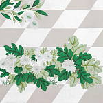 Обои ручная роспись Tiled Meadow Original colourway on Lilac Hint slub silk варинант исполнения - 1 | Loft Concept в Твери