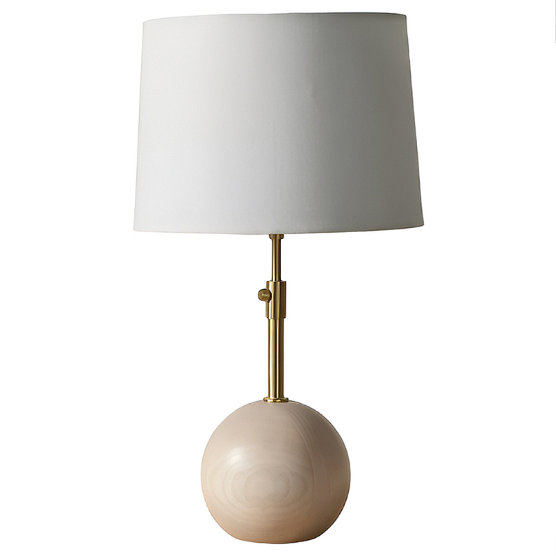 Настольная лампа на круглом основании из дерева Table Lamp Wood Латунь Белый Бежевый Черный Настольная лампа на круглом основании из дерева Table Lamp Wood Латунь Белый Бежевый Черный в Твери | Loft Concept
