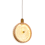 Подвесной светильник с плафоном из рельефного стекла Peony Glass Bronze  варинант исполнения - 1 | Loft Concept в Твери