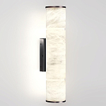 Бра с цилиндрическим плафоном из белого алебастра на прямоугольном основании Темная Латунь Cryptocrystalline Stone варинант исполнения - 1 | Loft Concept в Твери