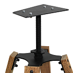 Барный стул со спинкой и металлической подставкой на 4-х деревянных ножках Бежевый Велюр Vendramin Chair варинант исполнения - 7 | Loft Concept в Твери