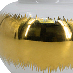 Ваза белая с крышкой и золотистыми фрагментами 24 см Chinoiserie Ceramics варинант исполнения - 3 | Loft Concept в Твери